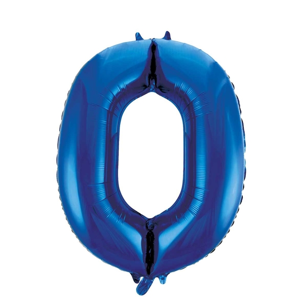 Folieballon 0 blauw 92 cm