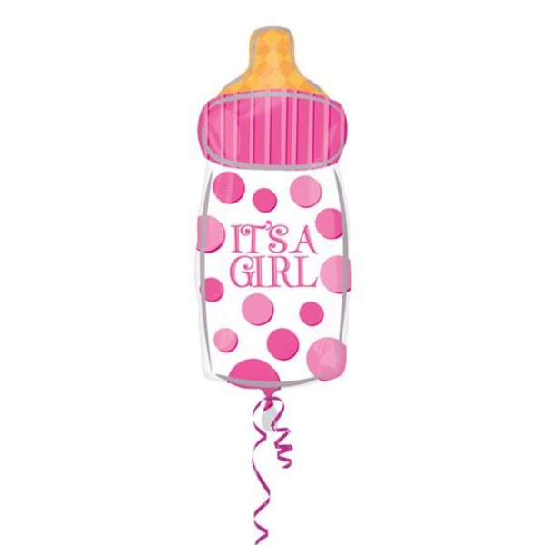 Folieballon shape baby bottle girl