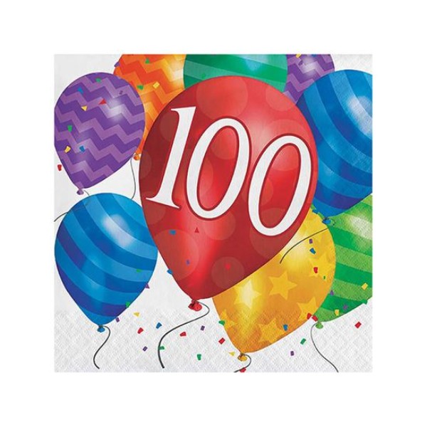 Servetten balloon 100 jaar