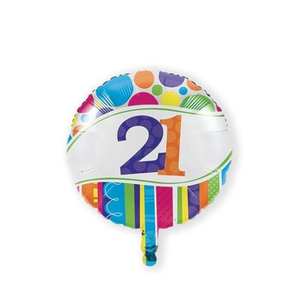 Folieballon 21 bright and bold