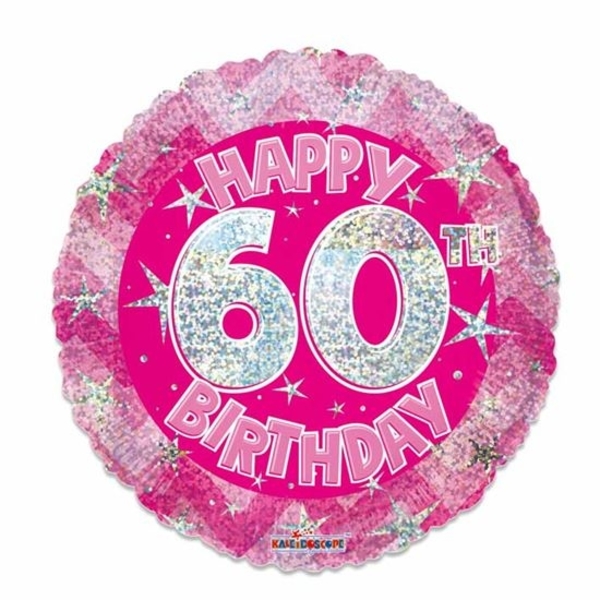 Folieballon Pink holographic 60