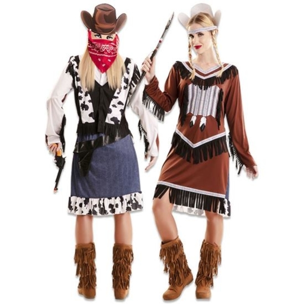 Double fun indiaanse-cowgirl