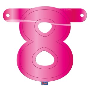 Banner letter cijfer 8 roze