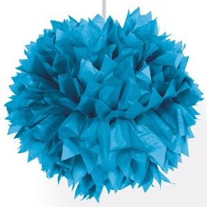 Pompon azuurblauw
