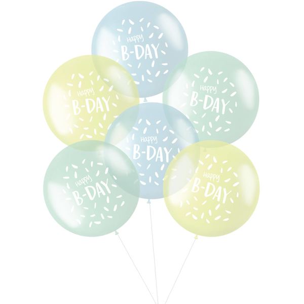 Ballonnen XL pastel blauw happy birthday