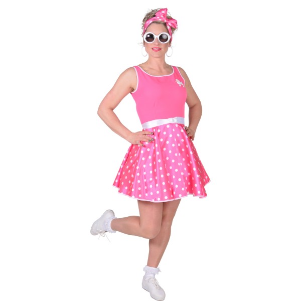 Rock 'n roll jurk kort pink