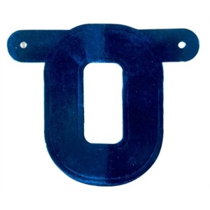 Banner letter O blauw metallic