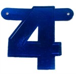 Banner letter 4 blauw metallic