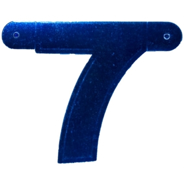 Banner letter cijfer 7 blauw metallic