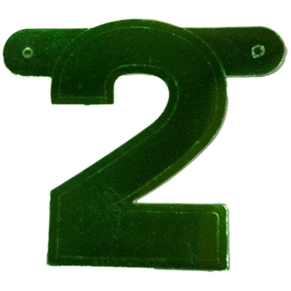 Banner letter cijfer 2 groen metallic