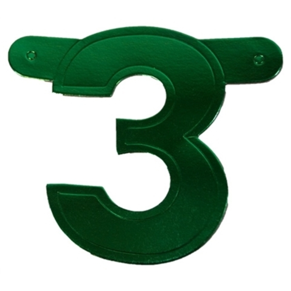 Banner letter 3 groen metallic