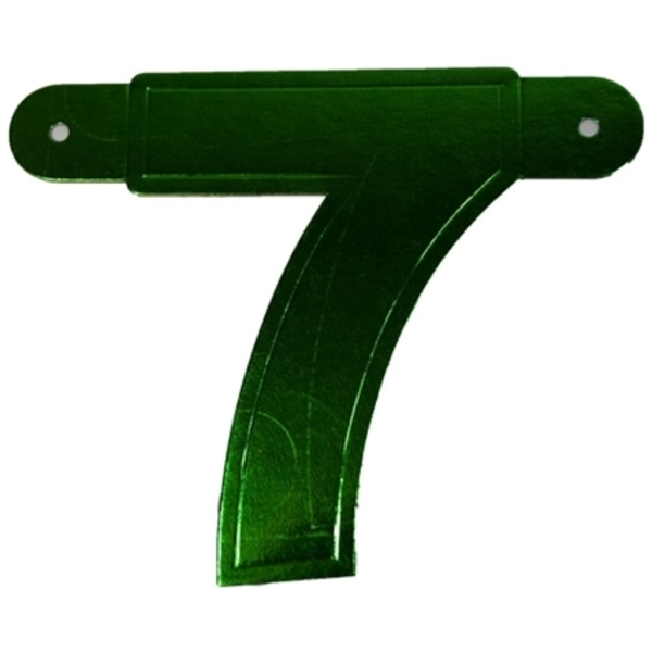 Banner letter cijfer 7 groen metallic
