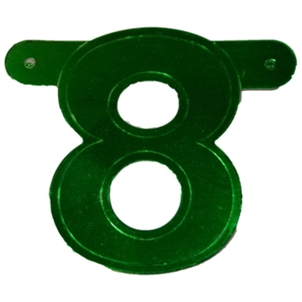 Banner letter cijfer 8 groen metallic