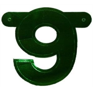 Bannerletter cijfer 9 groen metallic