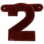 Banner letter cijfer 2 rood metallic