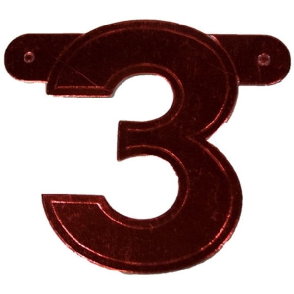 Banner letter 3 rood metallic