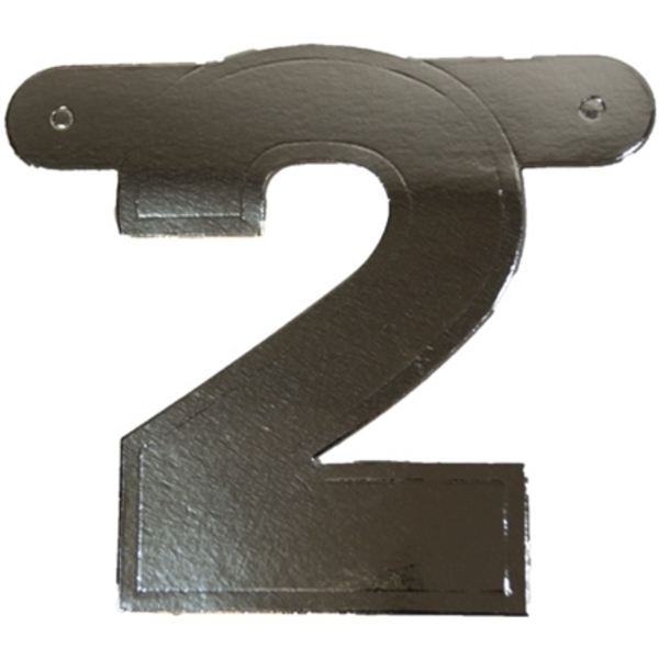 Banner letter cijfer 2 zilver metallic