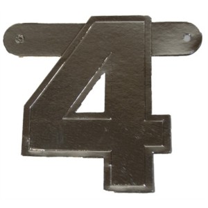 Banner letter 4 zilver metallic