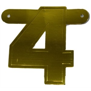 Banner letter 4 goud metallic