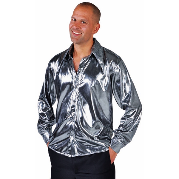 Overhemd folie metallic zilver
