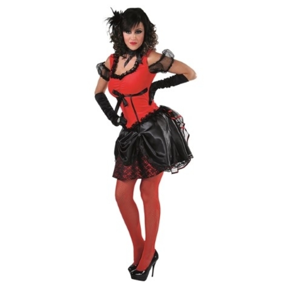 Burlesque dame rood-zwart