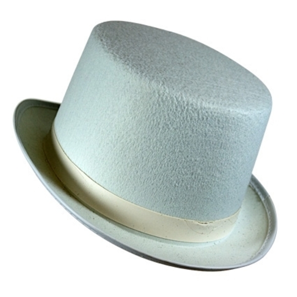 Hoge hoed vilt wit