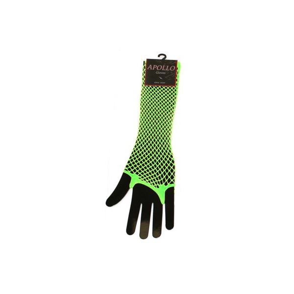 Nethandschoen lang vingerloos neon groen