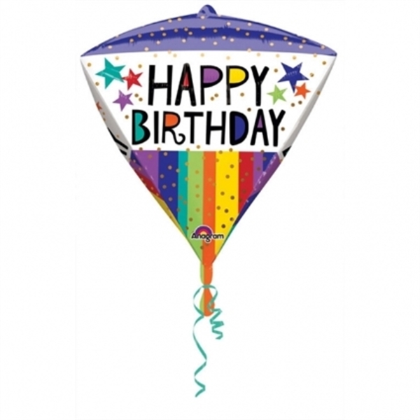 Folieballon happy birthday diamondz