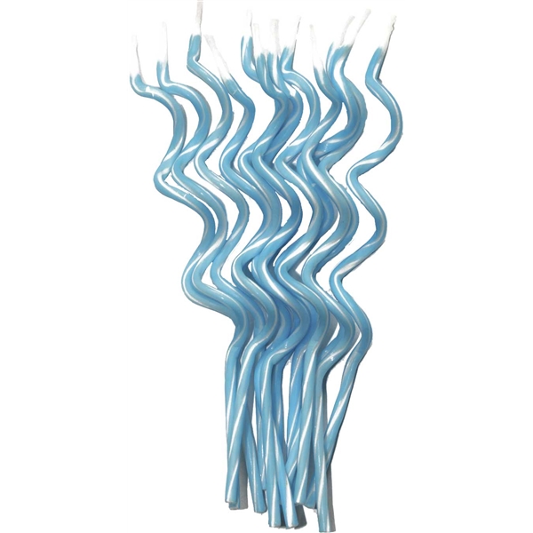 Spaghetti-kaarsjes 13 cm blauw-wit