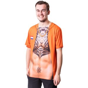 Oranje tattoo T-shirt leeuw