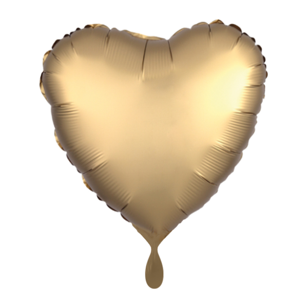 Folieballon hart satin gold