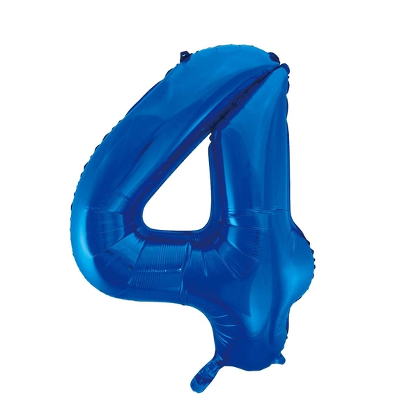 Folieballon 4 blauw 92 cm