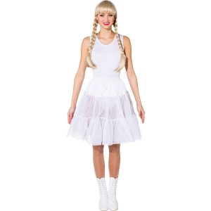 Petticoat wit knielengte 1-laags