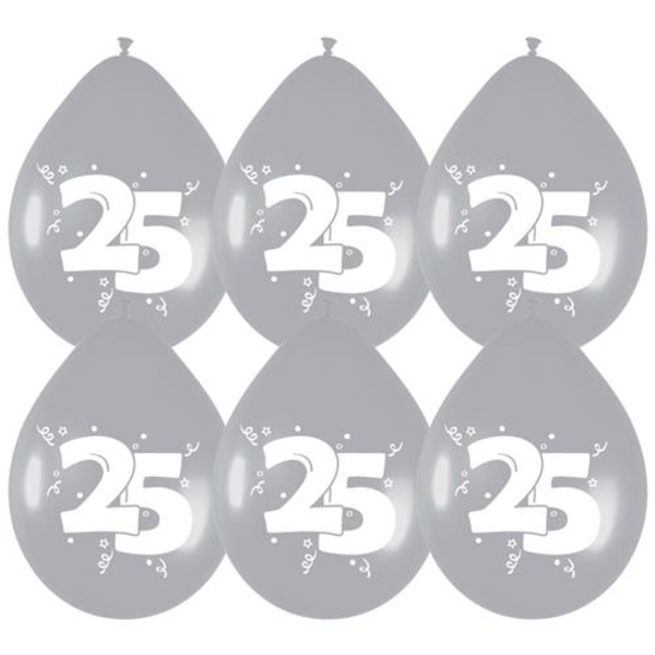 Latex ballonnen 25 zilver