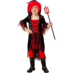 Halloweenjurk rood-zwart