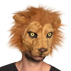 Pluche halfmasker leeuw