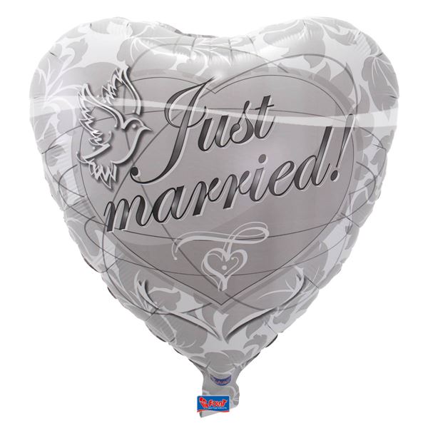Folieballon hart just married