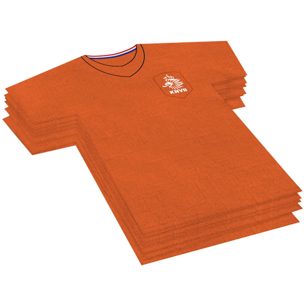 Oranje voetbal shirt servetten