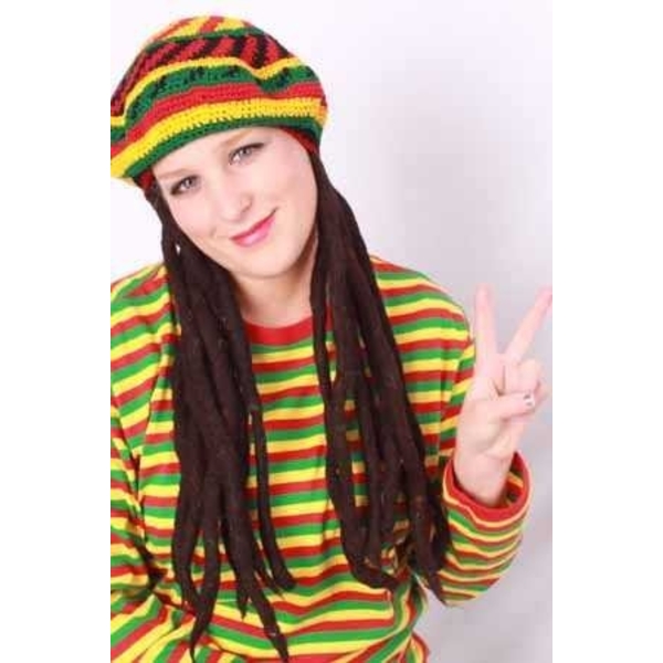 Bob Marley baret-pet met rasta haar