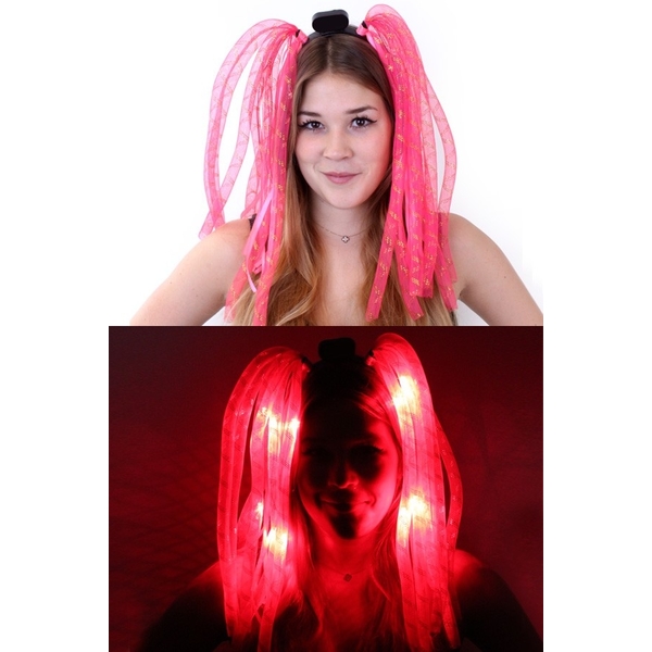 Haarband met lichtslangen roze