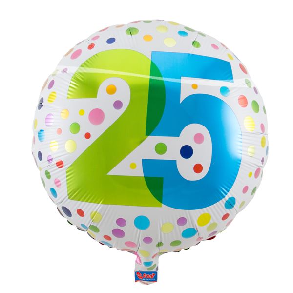 Folieballon rainbow dots 25