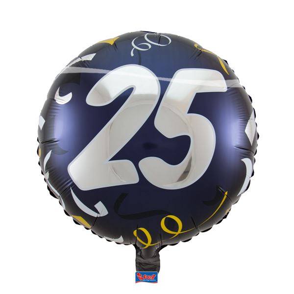 Folieballon black-gold 25