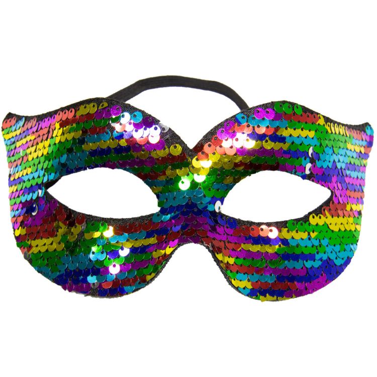 Beperkingen huurder dans Masker multicolor pailletten - goedkope feestartikelen bestellen rainbow