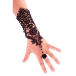 Armband-handschoen kant met zwarte bloem