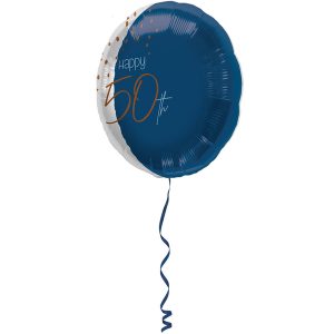 Folieballon elegant true blue 50 jaar