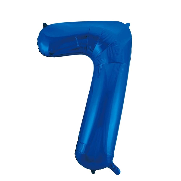 Folieballon 7 blauw 92 cm