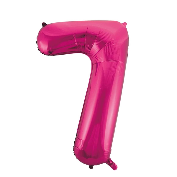 Folieballon 7 roze 92 cm