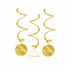 Swirl decoratie gold-white Congrats