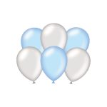 Party balloons - metallic light blue and silver
