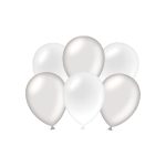Party balloons - metallic pearl white and silver